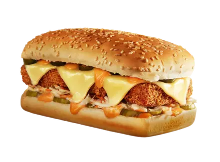 Albaik Madinah fillet chicken sandwich with garlic sauce