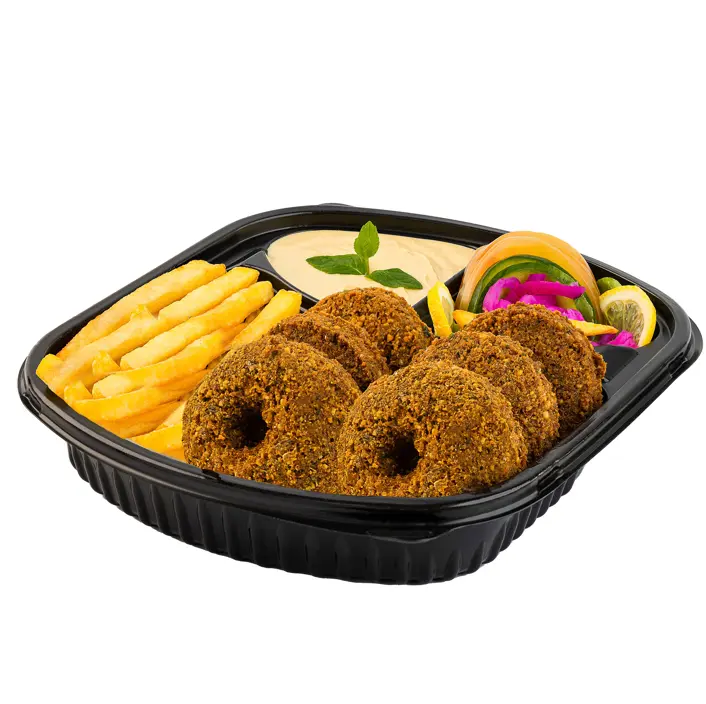 شاورما دجاج عربي مقرمشة مع بطاطس وخيارات التخصيص في فلافل وشاورما على كيفك