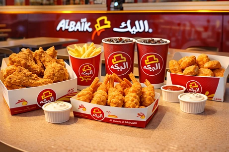 منيو البيك المدينة مع وجبات الدجاج والروبيان والبطاطس وصوص الثوم